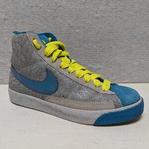 Nike Blazer Hi Women’s Size 6.5 317808-031 Metallic Platinum Grass Blue Sneakers